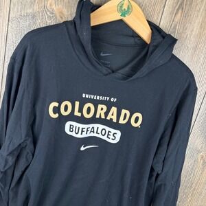Nike Colorado Buffaloes Dri-FIT Hoodie Tee Black Mens Size Large